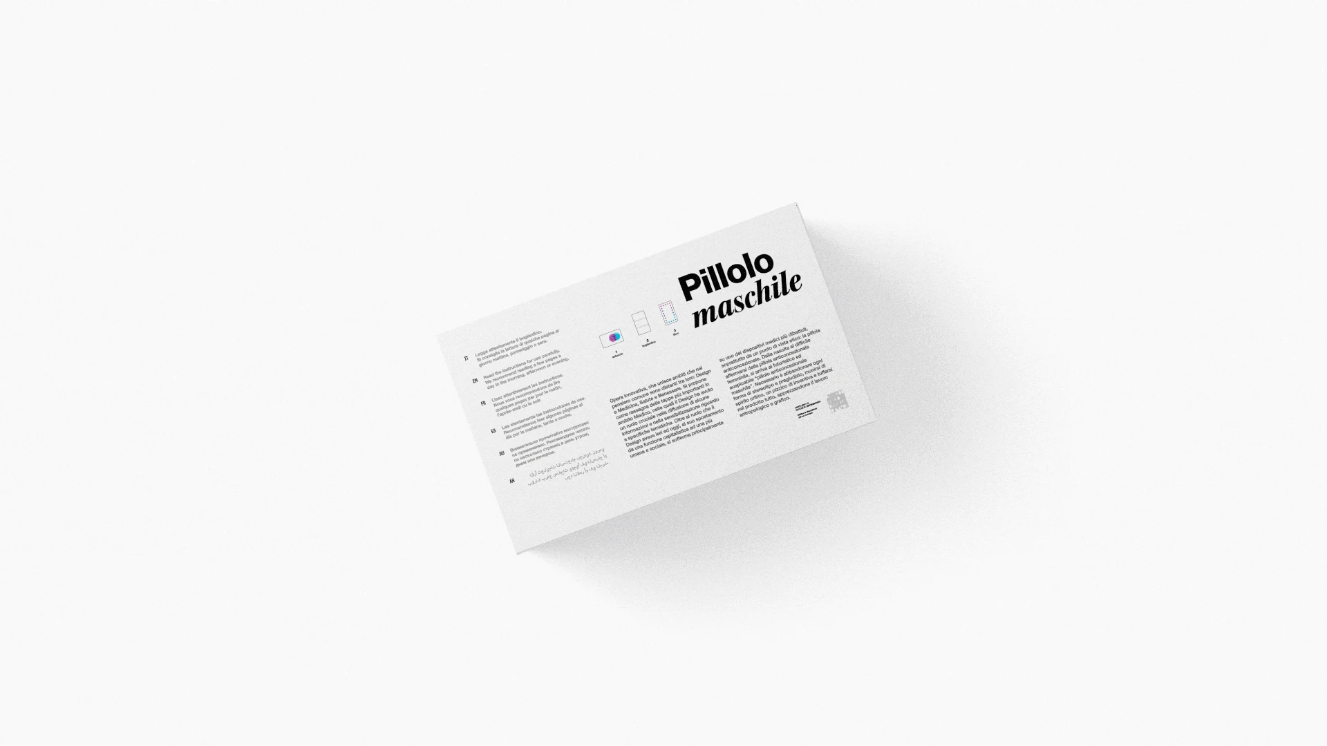 The backs of the boxes, with their text, in a pattern.