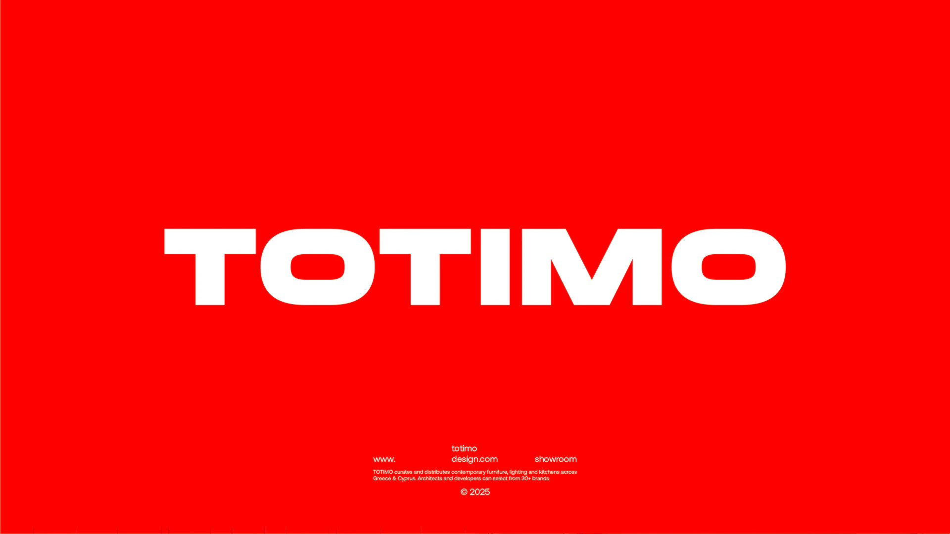 The TOTIMO wordmark in white on red.
